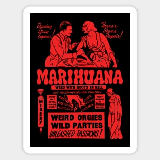 Marihuana: Weed with Roots in Hell (red) Sticker